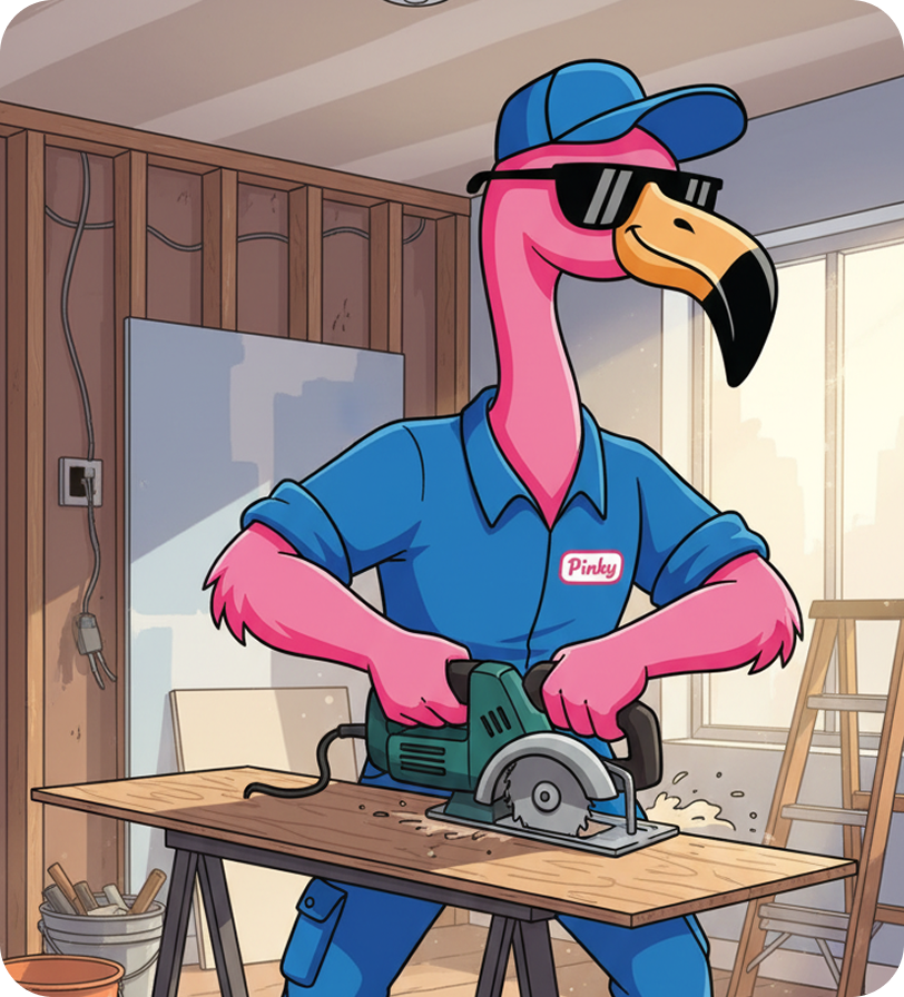 Residential renovation plumbing illustration